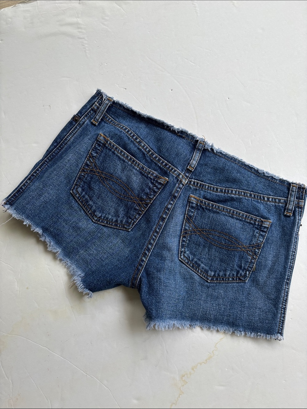 Vintage Abercrombie & Fitch Y2K Hot Low Rise Distressed Short Denim Baddie Sexy - Picture 9 of 17